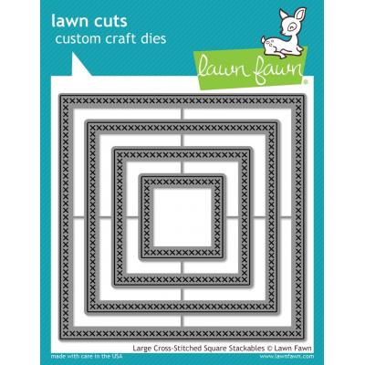 Lawn Cuts Large Cross-Stitched Square Stackables